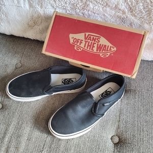 Vans Perforated Leather Slip-on Sneakers ~ NEVER WORN